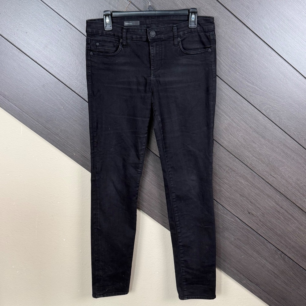 KUT From The Kloth Diana Women's Skinny Jeans Size 8 Black Smooth Stretch